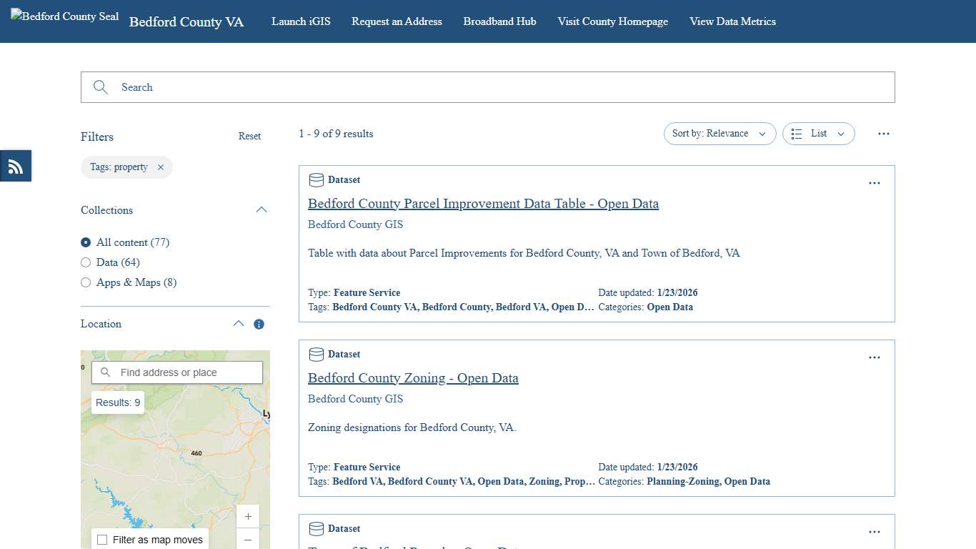Bedford County GIS Open Data Portal